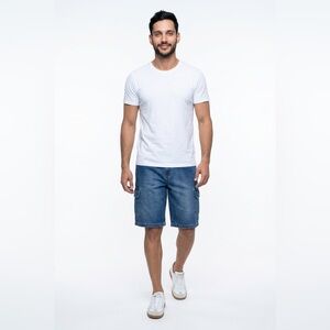 Phat Farm Baggy Relaxed Loose Skater Hip Hop Y2K Men Shorts 34 Blue Denim Shorts